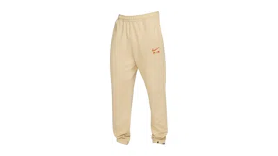 Pre-owned Nike Men's  Plain Sweatpants In Beige In Sand