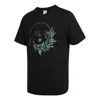 Nike Men's  Plant Pattern Printing Round Neck Pullover Short Sleeve Black T-shirt