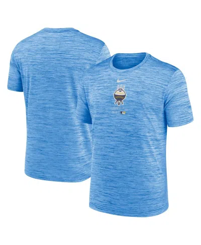 NIKE MEN'S NIKE POWDER BLUE MILWAUKEE BREWERS CITY CONNECT PRACTICE VELOCITY PERFORMANCE T-SHIRT