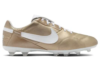 Pre-owned Nike Men's  Premier 3 Fg Sneakers In Metallic Gold Grain/white In Multi