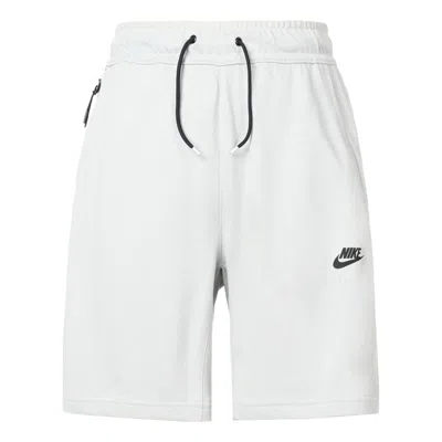 Nike Men's  Printing Brand Logo Lacing Straight Shorts Gray In White
