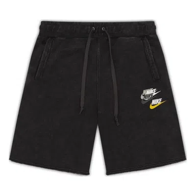 Nike Men's  Printing Logo Solid Color Lacing Casual Shorts Black