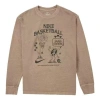 Nike Men's  Printing Loose Sports Long Sleeves Brown T-shirt In Gray