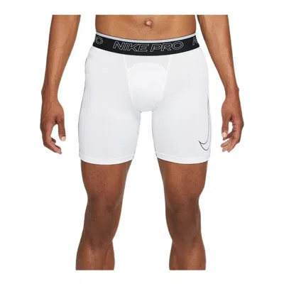 Nike Men's  Pro Dri-fit Training Sports Elastic Logo Breathable Gym Shorts White