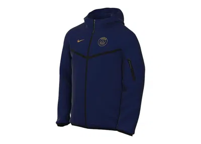 Pre-owned Nike Men's  Psg Sportswear Tech Fleece Hoodie In Blue