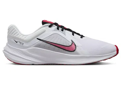 Pre-owned Nike Men's  Quest 5 Fire Red Sneakers In White/light Smoke Grey/black