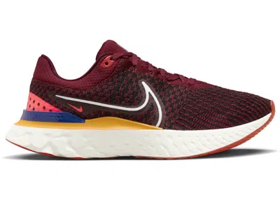 Pre-owned Nike Men's  React Infinity Run Flyknit 3 Sneakers In Dark Beetroot/white/university Gold In Multi