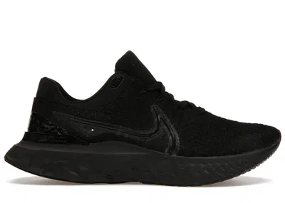 Pre-owned Nike Men's  React Infinity Run Flyknit 3 Triple Sneakers In Black