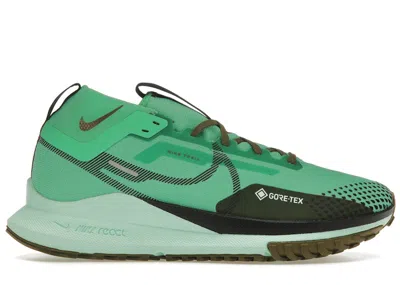 Pre-owned Nike Men's  React Pegasus Trail 4 Goretex Black Sneakers In Spring Green/olive Flak/mint Foam