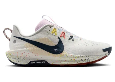 Pre-owned Nike Men's  React Pegasus Trail 5 Armory Navy Sneakers In Summit White/football Grey/pink Foam In Multi