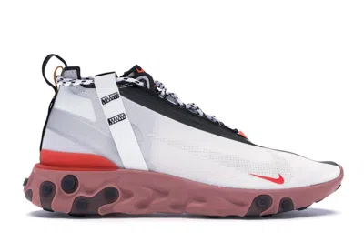 Pre-owned Nike Men's  React Runner Mid Wr Ispa White Sneakers In Summit White/off White/light Crimson