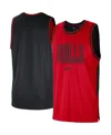 Nike Red/black Chicago Bulls Courtside Versus Force Split Dna Performance Mesh Tank Top In Red,black