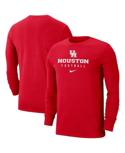 Nike Men's  Red Houston Cougars Long Sleeve T-shirt