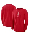 NIKE MEN'S NIKE RED LOS ANGELES ANGELS AUTHENTIC COLLECTION PLAYER PERFORMANCE PULLOVER SWEATSHIRT