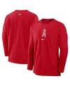Nike Men's  Red Los Angeles Angels Authentic Collection Player Performance Pullover Sweatshirt In Red