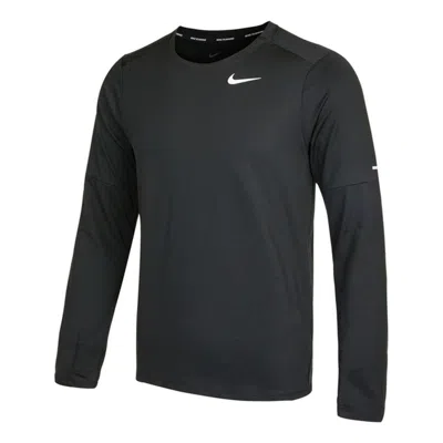 Nike Men's  Reflective Logo Training Sports Running Long Sleeves Black T-shirt