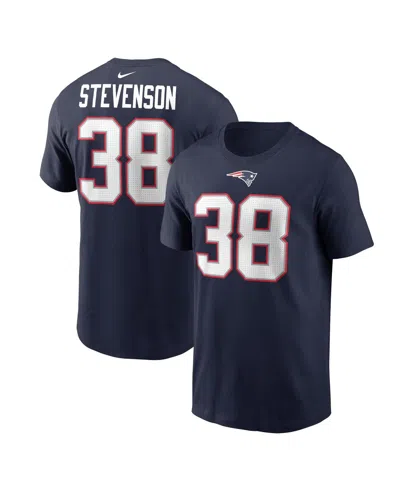 Nike Men's  Rhamondre Stevenson Navy New England Patriots Player Name And Number T-shirt