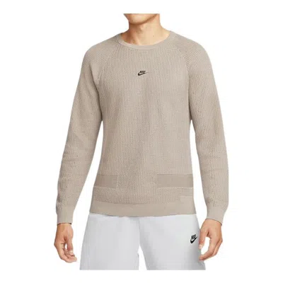 Nike Men's  Round Neck Long Sleeves Casual Sports Pullover Brown