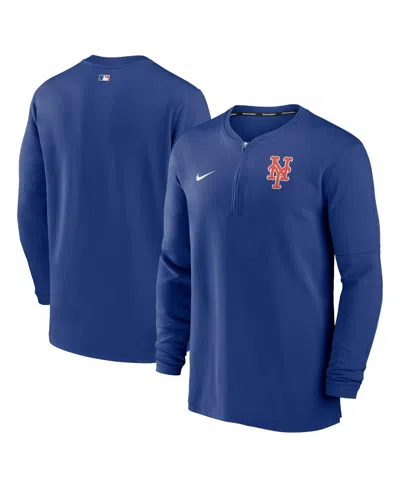 NIKE MEN'S NIKE ROYAL NEW YORK METS AUTHENTIC COLLECTION GAME TIME PERFORMANCE QUARTER-ZIP TOP
