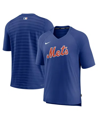 Nike Men's  Royal New York Mets Authentic Collection Pregame Raglan Performance V-neck T-shirt