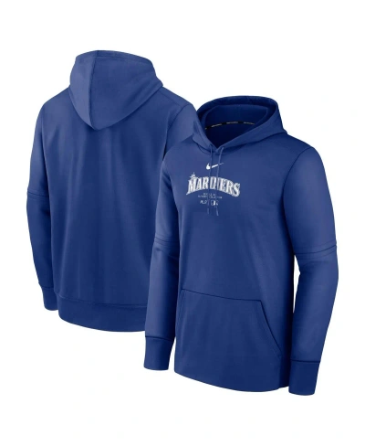 NIKE MEN'S NIKE ROYAL SEATTLE MARINERS AUTHENTIC COLLECTION PRACTICE PERFORMANCE PULLOVER HOODIE