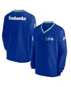 Nike Men's  Royal Seattle Seahawks Throwback V-neck Pullover Windbreaker In Royal