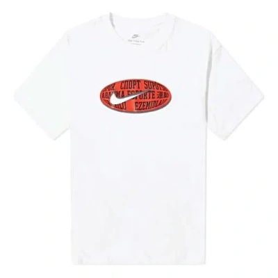 Nike Men's  Rugby Logo Printing Sports Short Sleeve White T-shirt