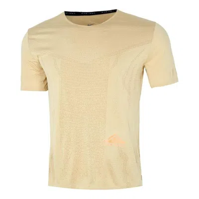 Nike Men's  Running Athleisure Casual Sports Round Neck Short Sleeve Netherlands Orange T-shirt In Yellow