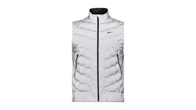Pre-owned Nike Men's  Running Division Thermafit Adv Running Vest In Reflective In Silver