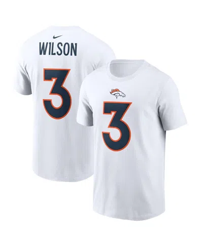 Nike Men's  Russell Wilson White Denver Broncos Player Name & Number T-shirt