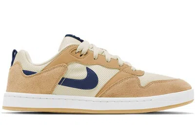 Pre-owned Nike Men's  Sb Alleyoop Navy Sneakers In Club Gold/fossil/white