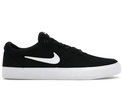 Pre-owned Nike Men's  Sb Charge Canvas Sneakers In Black/white