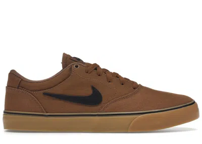 Pre-owned Nike Men's  Sb Chron 2 Canvas Gum Sneakers In Ale Brown/gum Light Brown