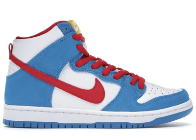 Pre-owned Nike Men's  Sb Dunk High Doraemon Sneakers In Light Photo Blue/speed Yellow