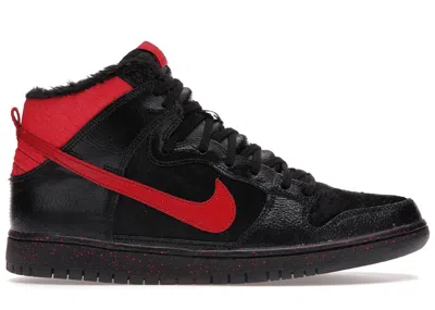 Pre-owned Nike Men's  Sb Dunk High Krampus Sneakers In Black/gym Red In Multi