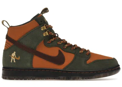 Pre-owned Nike Men's  Sb Dunk High Pass~port Work Boots Sneakers In Army Green/brown/black