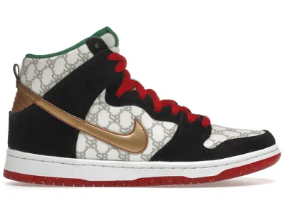 Pre-owned Nike Men's  Sb Dunk High Sheep Paid In Full Sneakers In White/metallic Gold/black