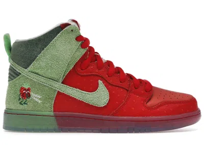 Pre-owned Nike Men's  Sb Dunk High Strawberry Cough (regular Box) Sneakers In University Red/spinach Green/magi In Multi