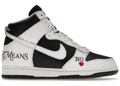 Pre-owned Nike Men's  Sb Dunk High Supreme By Any Means Sneakers In Black/white/varsity Red In Multi
