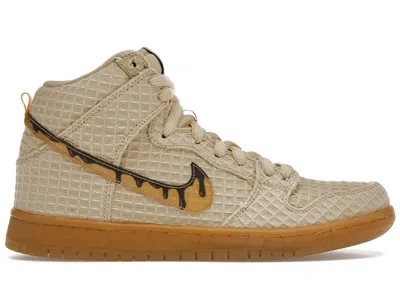 Pre-owned Nike Men's  Sb Dunk High Waffle Sneakers In Gold Star/gum Light Brown/classic Brown