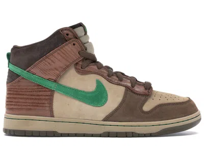 Pre-owned Nike Men's  Sb Dunk High Wood Deck Sneakers In Tweed/classic Green