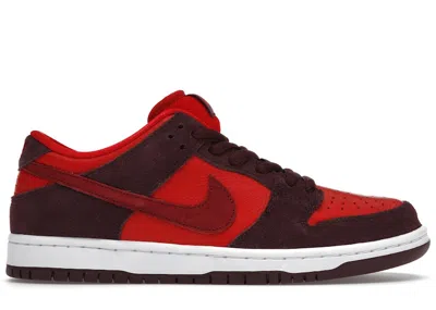 Pre-owned Nike Men's  Sb Dunk Low Cherry Sneakers In Burgundy Crush/team Red In Multi