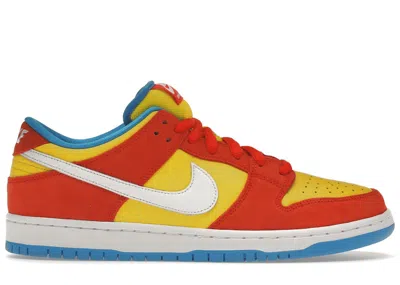 Pre-owned Nike Men's  Sb Dunk Low Pro Bart Simpson Sneakers In Habanero Red/white/blue Hero In Multi