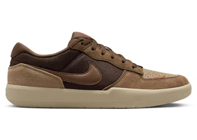 Pre-owned Nike Men's  Sb Force 58 Mosswood Brown Sneakers In Baroque Brown/parachute Beige/desert Khaki