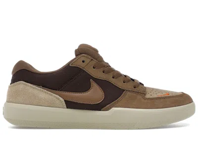 Pre-owned Nike Men's  Sb Force 58 Mosswood Brown Sneakers In Baroque Brown/parachute Beige/desert Khaki