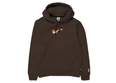 Pre-owned Nike Men's  Sb Orange Label X Oski Fleece Skate Hoodie In Baroque Brown