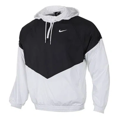 Nike Men's  Sb Shield Skateboard Half Zipper Pullover Splicing Interchange Jacket 'black White'