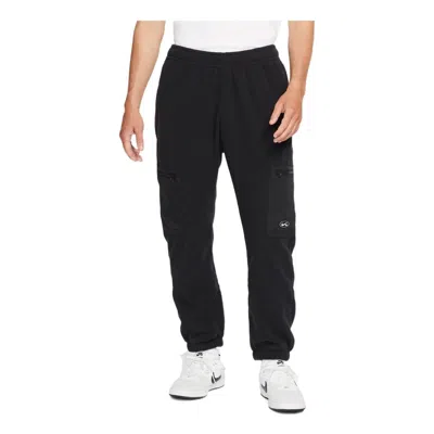 Nike Men's  Sb Solid Color Lacing Casual Skateboard Polar Fleece Sports Pants/trousers/joggers Black