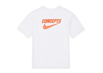 Pre-owned Nike Men's  Sb X Concepts T-shirt In White Orange In Multi