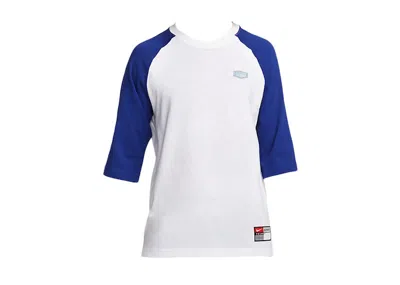 Pre-owned Nike Men's  Sb X Mlb Skate Raglan T-shirt In White/deep Royal Blue